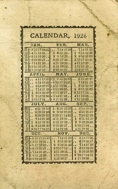calendar 1926